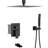 Oil Rubber Bronze Shower Compilation - 12 Inch Ceiling Mount Waterfall Tub Spout 3 Function Rainfall & Handheld Showers Valve Simple Installation Hygiene Pledge System In Oil-Rubbed With Easy Install
