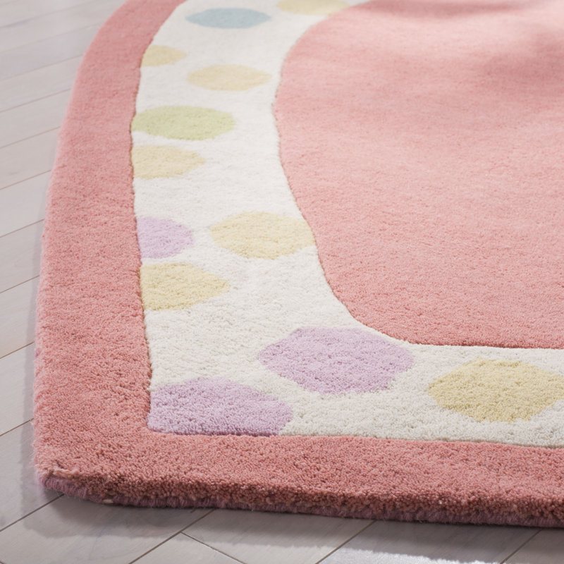 Tapis pivoine en laine touffeté à la main, Rectangle 4 pi x 4 pi 6 po