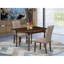 3 Piece Dining Set Contains a Rectangle Dining Room Table with Dropleaf and 2 Dark Khaki Linen Fabric Upholstered Chairs, Mahogany-109975337-106903614-106903612