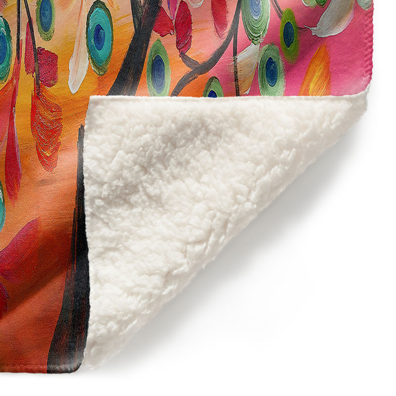 Couverture sherpa doux arbre de couleur viii, l 51 po x L 60 po