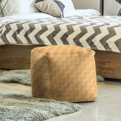 Repose-pieds cubique à rayures classic basketweave