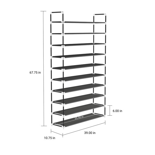 Tribesigns 10 Tiers Shoe Rack, Large Capacity Shoe Organizer, Shoe Shelf  for 50 Pair, Large Shoe Rack, Extra Large Shoe Shelf