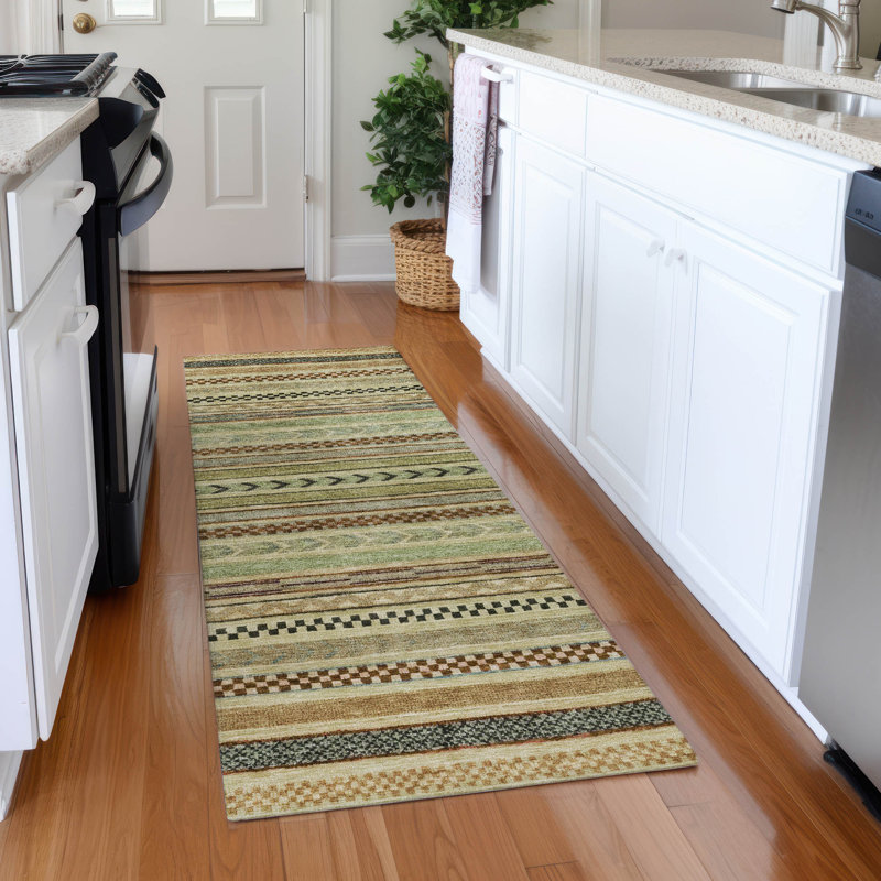 Luthyra Beige Washable Indoor-Outdoor Rug - LOOMLAN, 2'3" x 7'6"