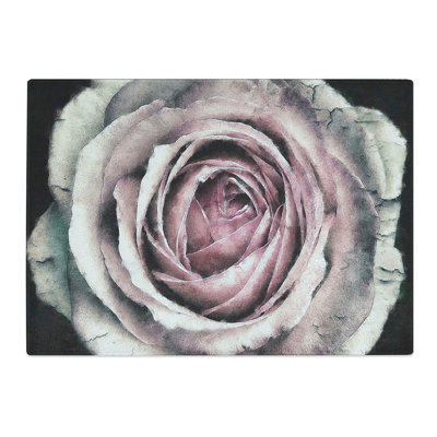 Tempered Glass a Pale Rose Painting Chopping Board