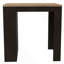 Table pour îlot de cuisine, deux pieds, trois tablettes latérales, noir / pin