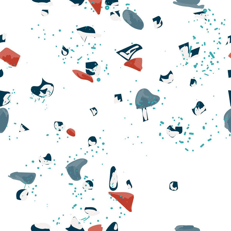 Carreau de papier peint L 126 po x l 24 po, Bleu