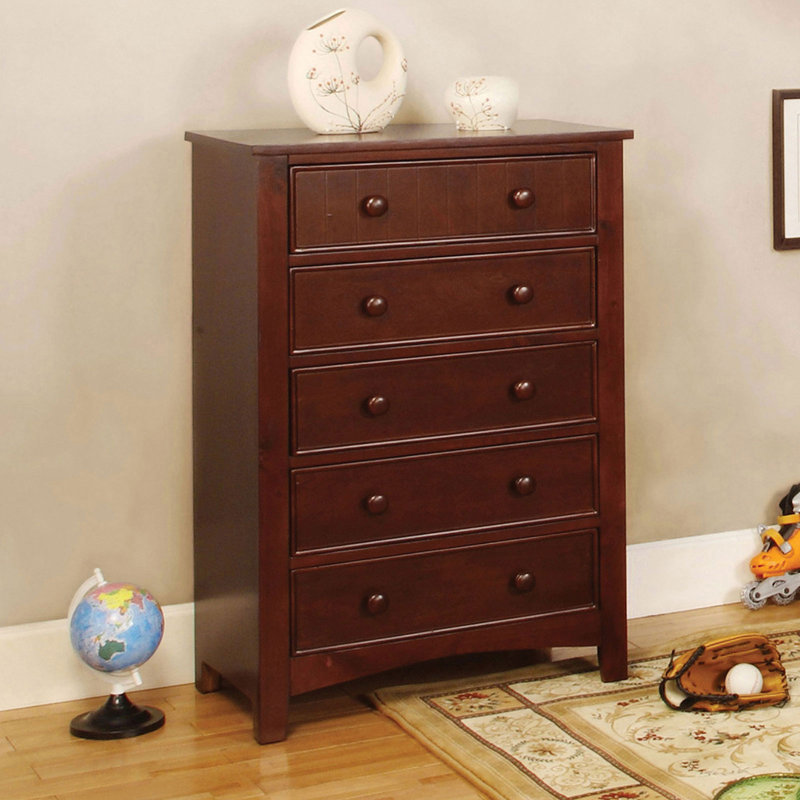 Agnew 29'' W 5 - Drawer Dresser, Cherry