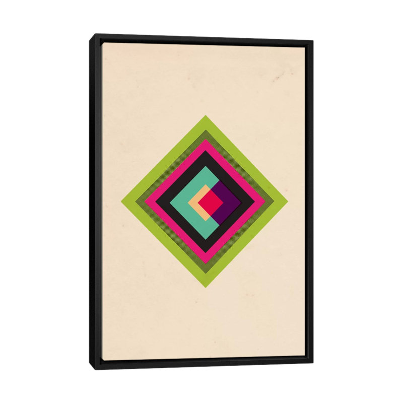 Albree Modern Diamond Color Composition, impression sur toile, H 26 po x l 18 po x P 1,5 po, Toile avec cadre noir