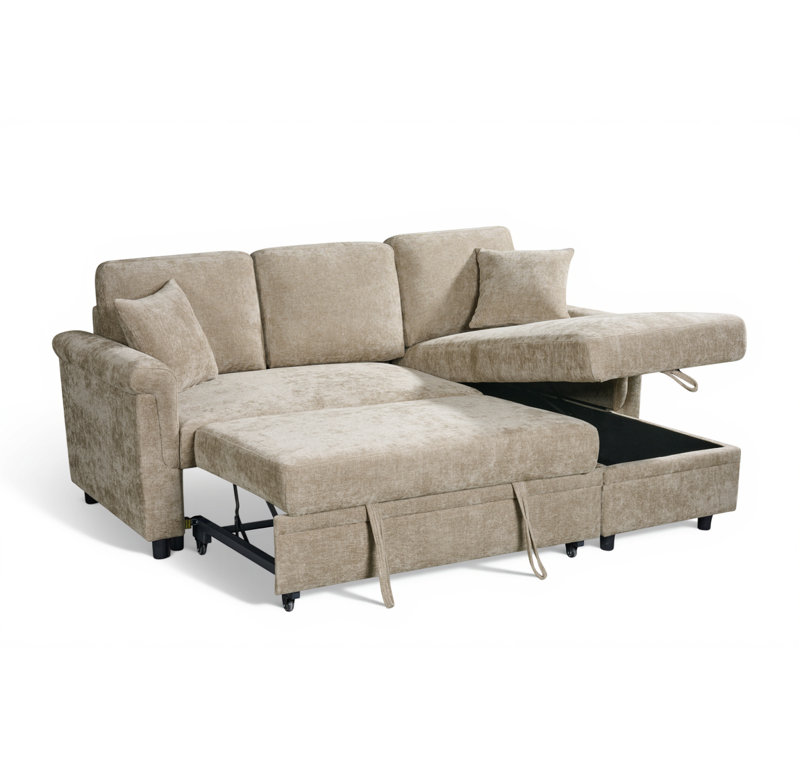 Advika 4 Seater Sofa Bed, Right Hand Facing, Beige
