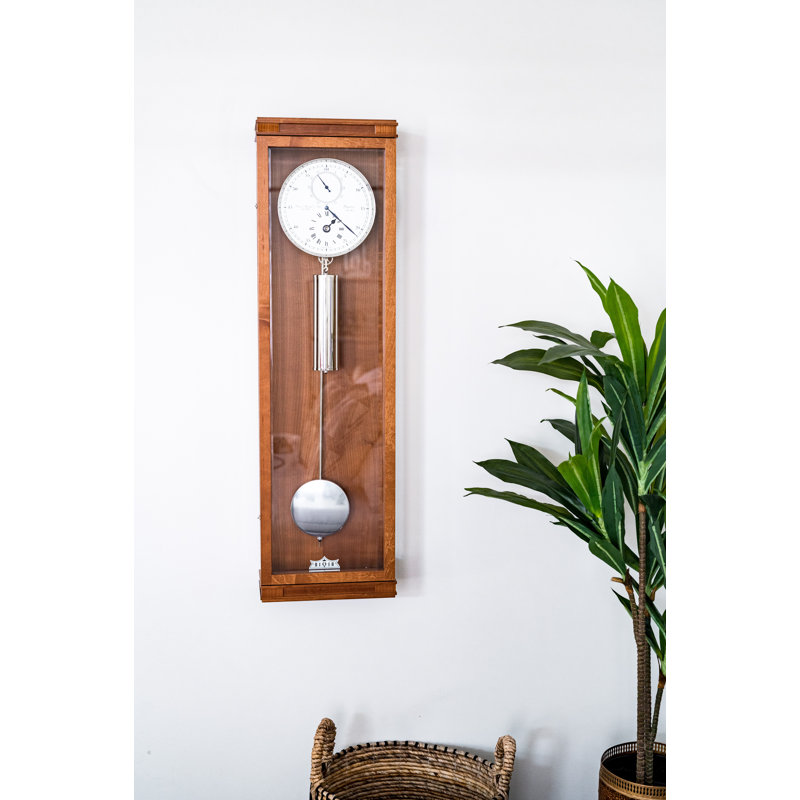 Regulator Wall Clock with a 31 Day Time Only Movement., Light Cherry