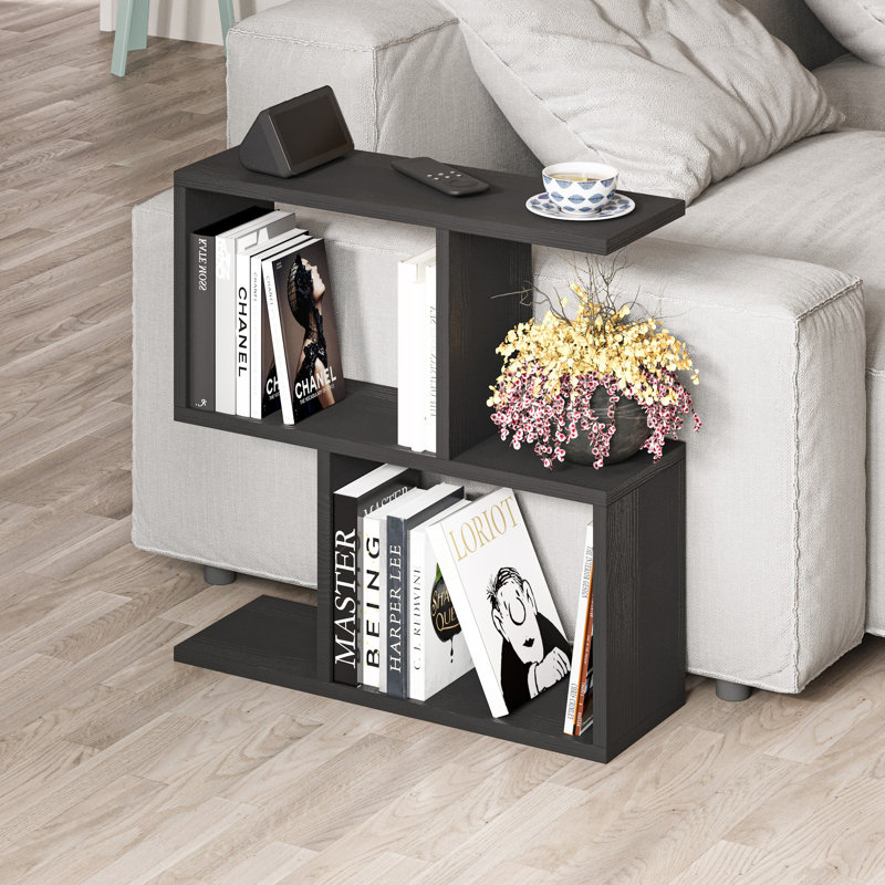 Table de bout avec tablette de plancher, Bois noir