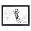 Giraffe with Paint Splashes - Picture Frame Graphic Art Print-56713245-56713243