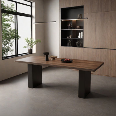 A modern retro-designed rock plate dining table