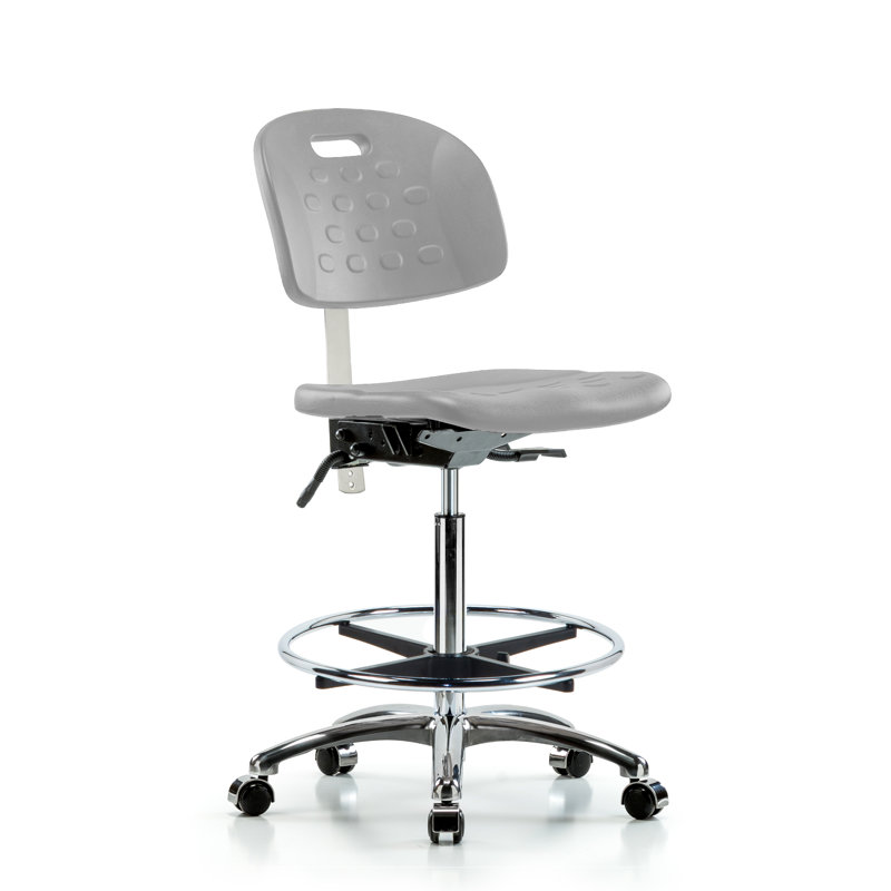 Inbox Zero Ringgold Polyurethane Task Chair, No, Siliver, Casters
