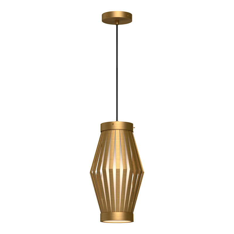 Luminaire suspendu géométrique à 1 lumière Phineas, Or vieilli