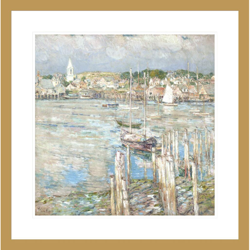 «Gloucester» par Childe Hassam - impression giclée encadrée, H 23,63 po x l 23,5 po
