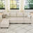 Allinson Velvet L Shaped 4-Seat Modular Freely Combined Sofa Solid Wood Living room Sectional Storage Sofa with Ottoman-101644871