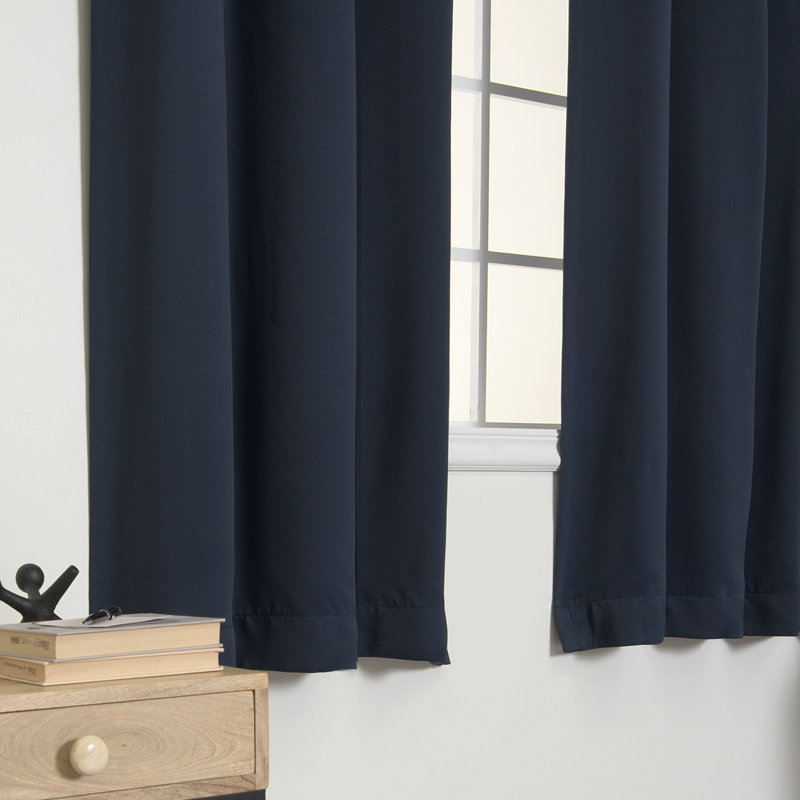 Lympsham Blackout Curtain Panel Pair, Navy, 52" W x 45" L
