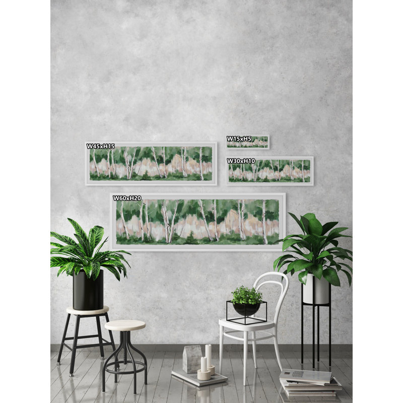 «Woods Invitée» - Peinture panoramique encadrée, L 30 po x H 10 po x P 1,5 po