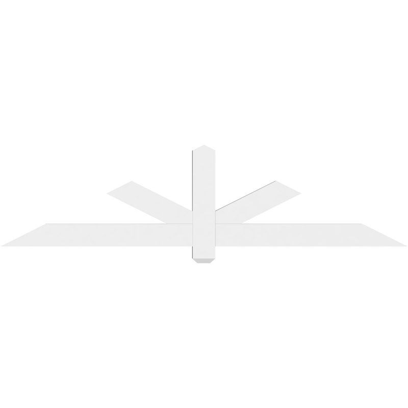 Kennewick Architectural Grade PVC Gable Bracket, 18" H x 72" W (Pitch: 6/12), 2" D x 4" F