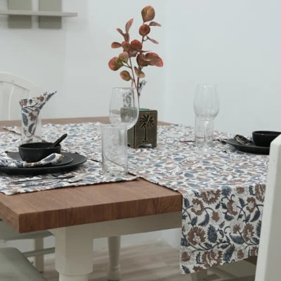 Red Barrel Studio® Everyday use table runner, Dining aesthetics, Mandakini, Blue