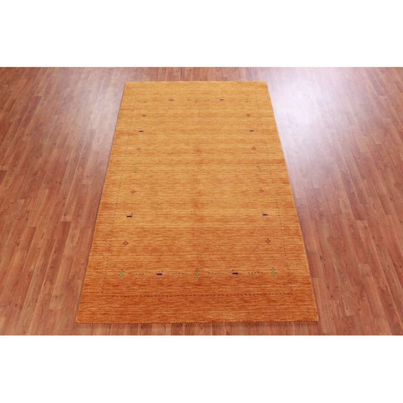 Orange Rust Gabbeh Oriental Area Rug 5x8