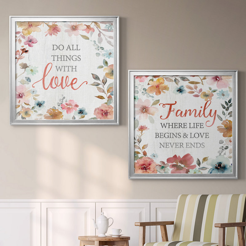 «Do All Things», ensemble de 2 impressions, Pas de tapis, H 17,5 po x l 35 po x P 1,5 po, Toile avec cadre argenté