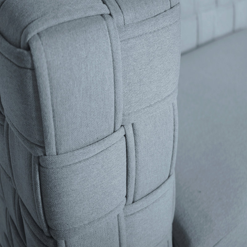 Chaise en chenille clair sarcelle clair et finition blanche