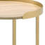 Décoration de table en chêne moderne avec finition dorée élégante et extrémité en métal pour le salon