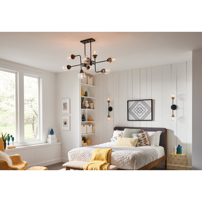 Poppy Two Light Plug-In Wall Sconce w/ Clear Seedy Glass Globes