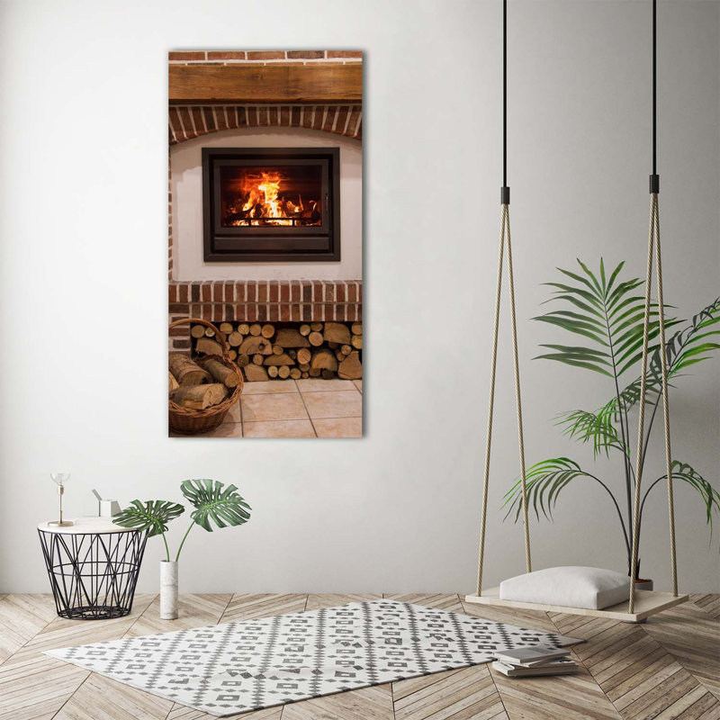 Fireplace - Wrapped Canvas Print