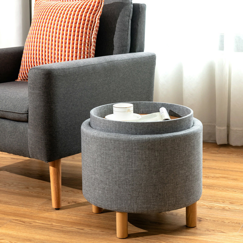 Wollstone Upholstered Ottoman, Gray