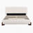 Elegant Terry Upholstered Haledon Size Bed With Dark Brown Solid Wood Legs, Luxurious And Comfortable Bedroom Centerpiece, White-1763206916-1763206942