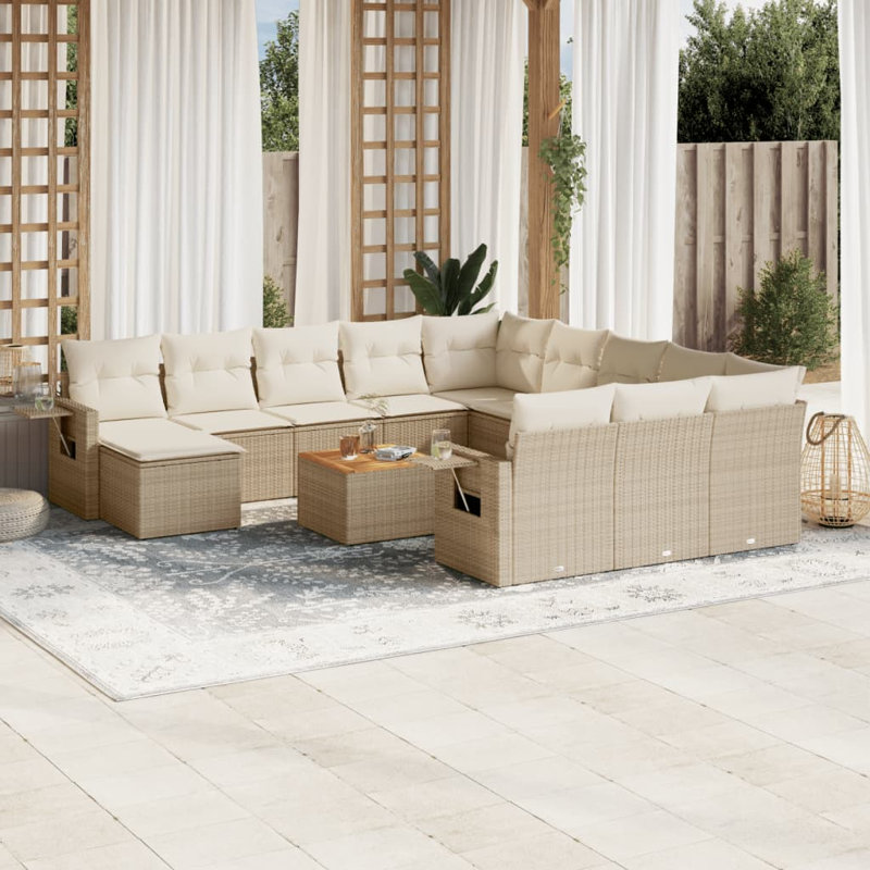 Ensemble de canapé de jardin Vidaxl beige, blanc crème