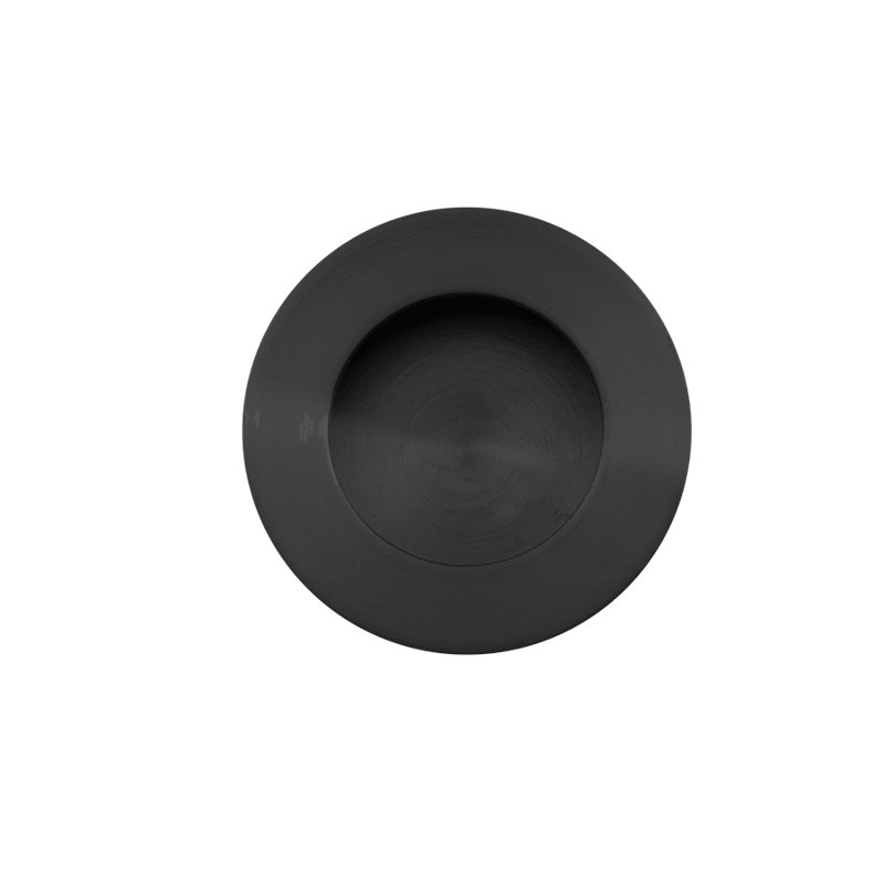 Plaque à tirer ronde, H 1,97 po x l 1,97 po x P 0,43 po, Noir satiné