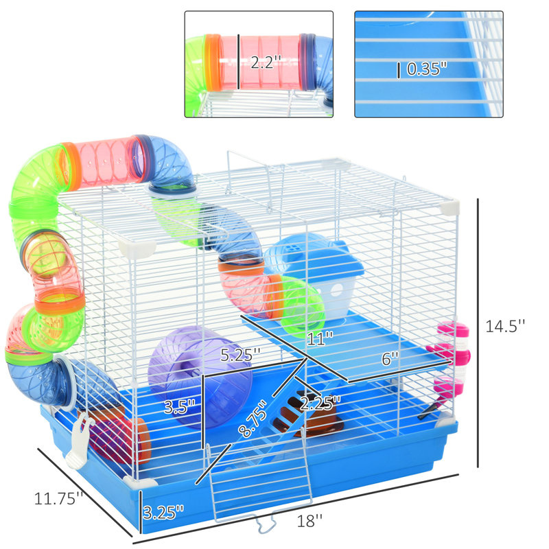 Nid chaud avec hamster, roue et bouteille d'eau 18 po 2