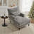 Wide Chaise Lounge Chair with Backrest & Armrest, Upholstered Recliner Sofa-1690482766