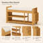 Banc de rangement en bambou pour chaussures avec siège à coussin et porte-parapluie latéral