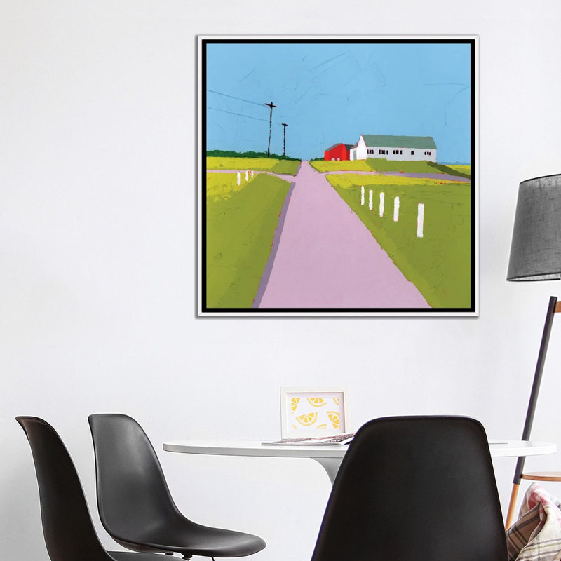 Sue's Barn 1 Piece Wall Art on Canvas, 93.98 cm H x 93.98 cm W x 4.445 cm D, White