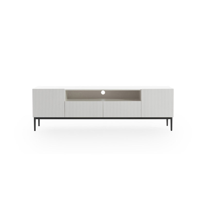 Alissone Unfinished TV Stand for TVs up to 55", White/Black