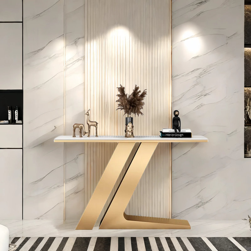 Luxury Entry way Console, 31.5" H x 47.2" W x 11.8" D, White