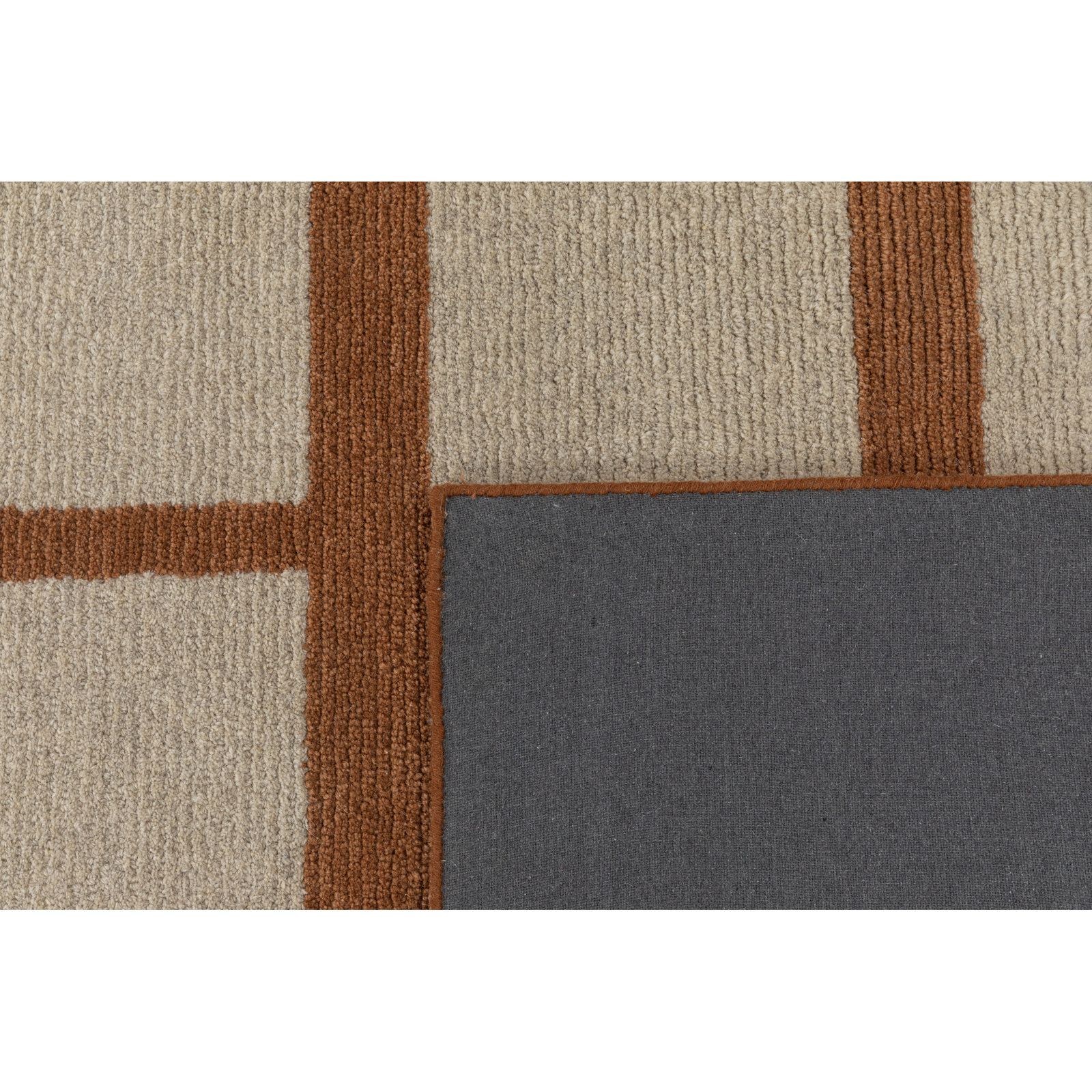 Hand-Tufted Geometric Wool Rug, 2'x3', Orange