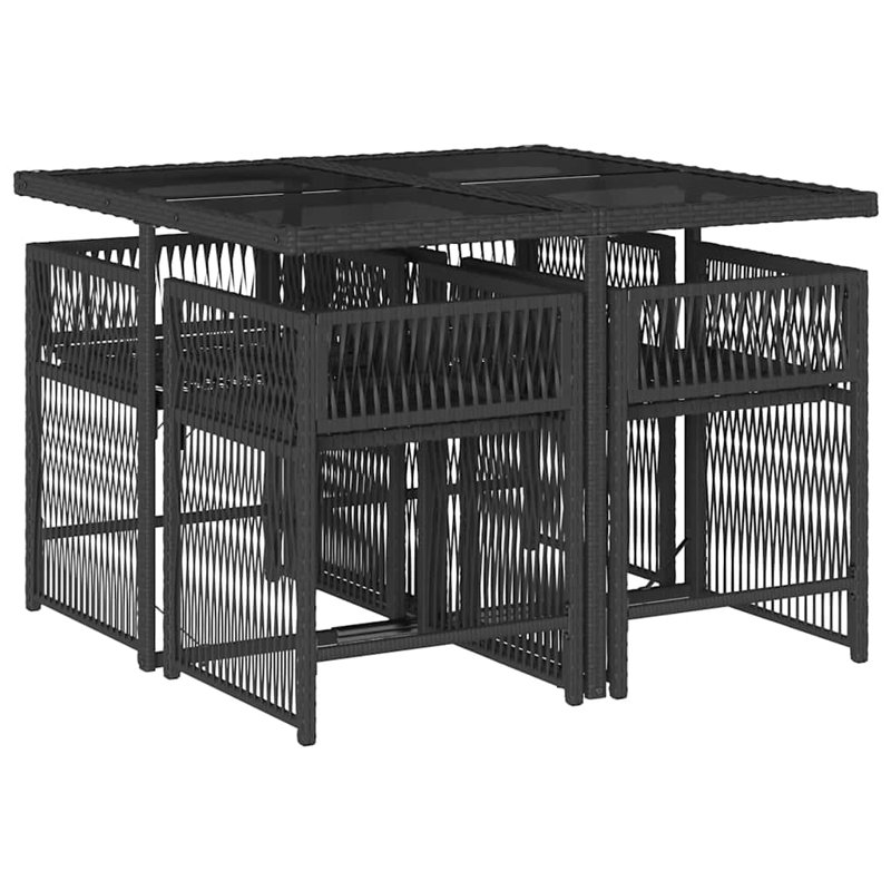 Patio Dining Set Table,, Black, Black