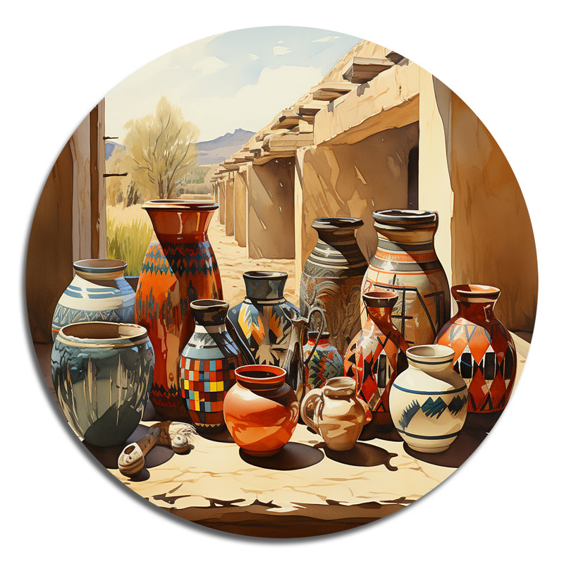 Art amérindien Pueblo II, H 36 po x l 36 po