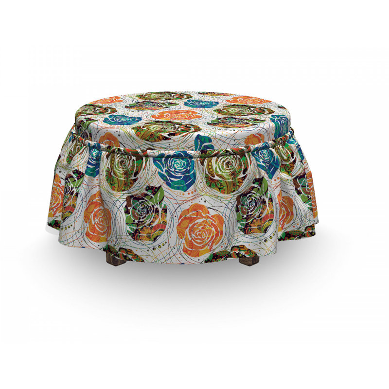 Housse pour repose-pieds motif cachemire inspiration mandala