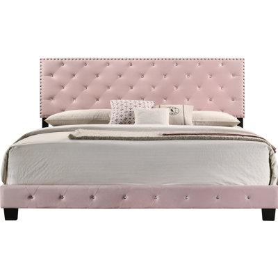 Lit rose l 80 po x P 83 po x H 48 po - rembourré de mousse, style transitionnel, design