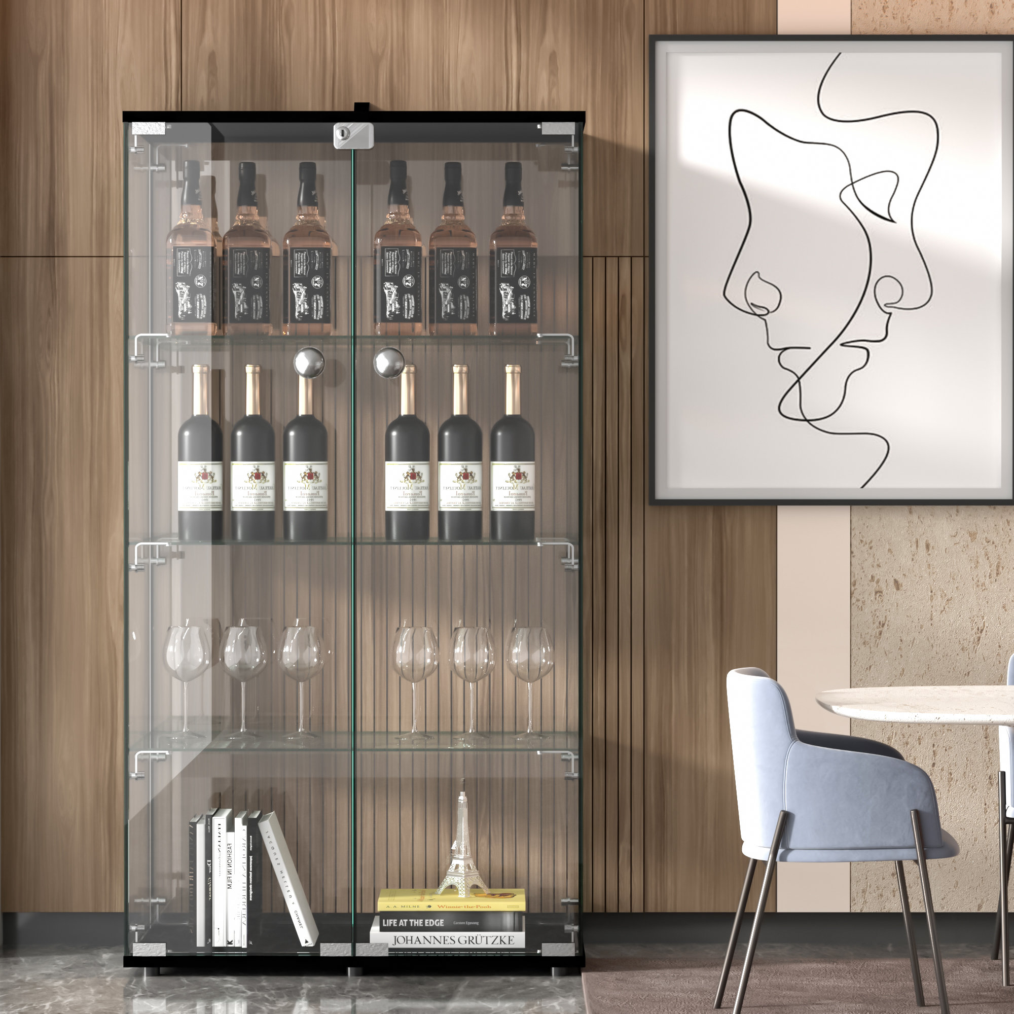 Ebern Designs Clemen 64" H x 31" W Glass Display & Reviews