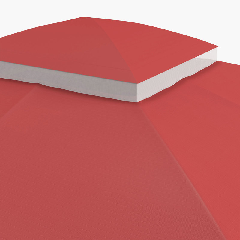 Gazebo Canopy Replacement, 2-Tier Outdoor Gazebo Cover Top Roof With Drainage Holes, (TOP ONLY), Red