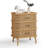 Fluted 3 Drawers Nightstand With Sliding Door