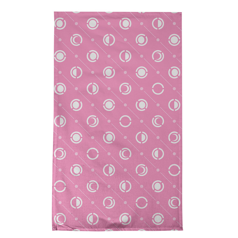 Torchon Moon phases, Rose / ciel, Croisé en coton